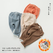Baby Pants Spring Autumn Season Womens Baby Beats Bottom Pants Men PP Pants Autumn Winter Style Add Suede Korean Version Toddlers Outwear Long Pants
