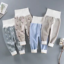 Baby gush pants children warm and high waist protector pants boy girl girl spring autumn and winter warm can open gear for underpants