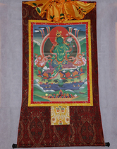 Boutique Thangka --- Green Duomao Thangka Pryder High-definition not easy to fade cloth portrait medium