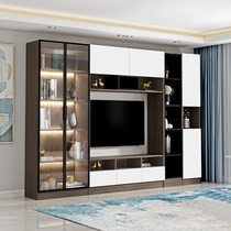 Yiyi Nordic TV cabinet background wall integrated living room multifunctional combination wall cabinet Cabinet video cabinet customization