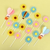 Sunflower cake decoration plugin net red pink yellow blue sunflower interface baking decoration