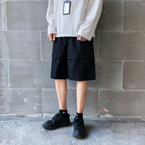 Summer Hong Kong style pants sports shorts mens fashion brand ins Korean loose Joker tooling mens casual five-point pants