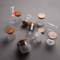 Transparent new tea pot glass jars Japanese style small tea bin portable fuding white tea deposit jar snacks seal tank