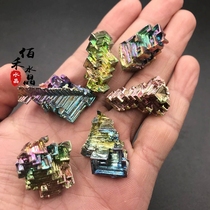 Natural mineral raw stone ornaments bismuth crystal ore specimen ornamental stone child science teaching specimen gift