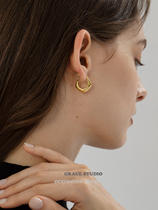 G S Louvre Frosty Wind in Europe and America Geometric Metal Earrings Earrings Small Crowddesigners Minimalist Earrings