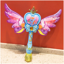 Douyin with net Red Girl heart angel wings bubble machine pony Baoli bubble stick with music lighting