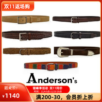 Made in Italy Handmade Anderson's Men's Patchwork Bovine Leather Vintage Casual Belt Belt Belt