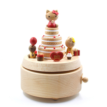 Taiwan Music Box Cannon KT Music Box Birthday Cake Gift Solid Wood Creative Spinning Children's Valentine's Day Spring