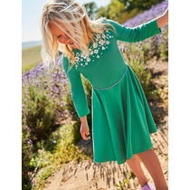 MiniBoden dress girls embroidered knitted dress British direct childrens clothing summer