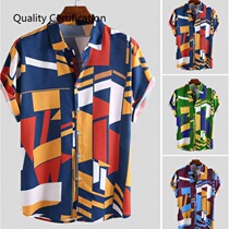 Turn Down Collar Short Sleeve Loose Shirts M-3XL