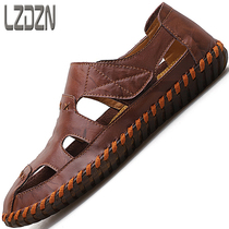 2021 new mens shoes summer sandals Baotou leather breathable leather shoes mens slippers casual beef tendon bottom dual-use