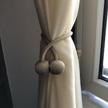  Magnet curtain buckle strap lace-up Modern simple hanging ball tie strap strap hook pair of tied rope curtain clip