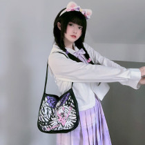 Girl portable shoulder armpit bag Baguette bag Dark little witch Bundy purple hip hop y2k Millennium hot girl earth cool