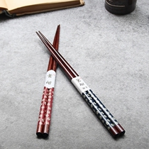 Chopsticks Japanese floral cherry blossoms solid wood chopsticks hipster Ebony red sandalwood wood chopsticks creative personality home