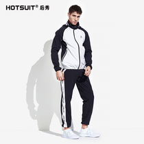 HOTSUIT AFTER show sweat suit MENs suit 2019 winter new sports fitness down body suit cardigan sweat suit