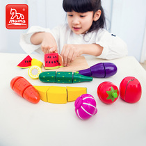 Fruit and vegetable cutting music combination set Boy girl baby childrens simulation model house wooden toys