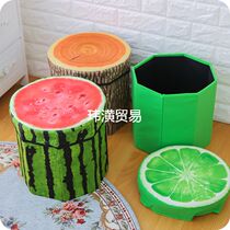 Flannel fruit stool Creative storage stool storage box stool