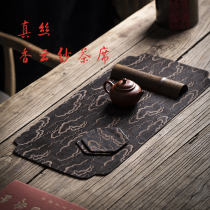 Runrui Xiangyun gauze art Xiangyun tea mat Chinese silk Ginkgo biloba Zen waterproof table flag tea mat Hexagonal coaster