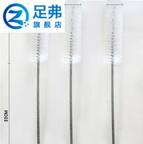 Hand with long handle white plastic nylon pipe ultra-fine hair brush inner hole test tube cleaning glass bottle pipe brush