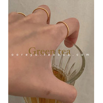 South Koreas Dongdaemun ins blogger with the same minimalist style ring 925 sterling silver simple glossy ring tail ring joint ring