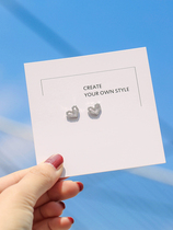 Hipster Korean temperament Wanwan hollow s925 sterling silver love heart shaped earrings exquisite simple versatile student earrings