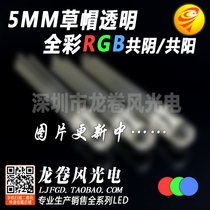 F5 straw hat full color transparent common Yin common Yang 4 8mm 5mm straw hat full color four feet three basic color RGB LED