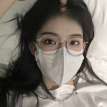 Retro ultra-light transparent anti-radiation anti-blue myopia glasses female can be equipped with degree plain face big frame Korean tide