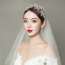 Cute bride 2021 new Korean sweet temperament bride wedding gauze plate hair headdress toast dress hair band jewelry