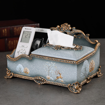 Tissue box ins Wind light luxury pumping box multifunctional storage box remote control desktop American living room home simple