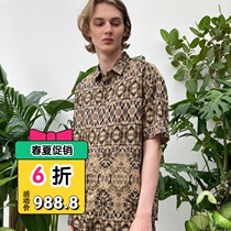 JAPAN MISTERGENTLEMAN MODERN SHIRT MG Batik PRINTED SHORT-SLEEVED SHIRT made in Japan