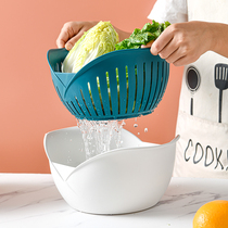 Kitchen sink drain basket Double multi-functional Nordic style creative fruit plate household sink plastic three layers