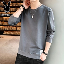  Playboy hooded sweater mens trend all-match garden collar top clothing Korean version of autumn round neck outer wear long-sleeved t-shirt