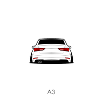 Suitable for Audi A3 low-lying car scratch model stickers car friends will Personalized car stickers customized HF Silhouette