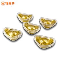 (gift box with certificate) Fulu Shouxi Caiyuan Gold Yuanbao 5 sets a set of 999 foot gold auspicious culture good allegory