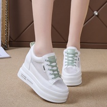 Small white shoes 2022 new womens shoes with height increase all-match small thick-soled muffin summer breathable mesh casual shoes