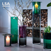LSA light luxury handmade glass vase ornaments Nordic living room flower arrangement dried flowers large modern floor water flowers