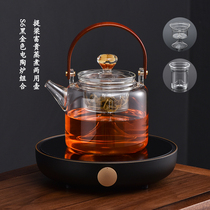 Sanjie electric pottery stove tea stove silent household electric tea stove glass pot thickened high temperature cooking tea kettle set