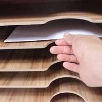 Wood A3 Multilayer File Shelf Folder Office A4 Paper Information Shelf Printer Containing Information Frame shelf