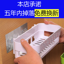 Bathroom wall-mounted bathroom shelf Suction wall toilet storage box Suction cup triangle toilet gargle table free hole