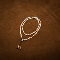 Derived Celestial Beads Collection of Tibetan Grade Treasure Orange White Red Sky Eye 108 Candida Everest Beads Hand Strings Multiple Circles