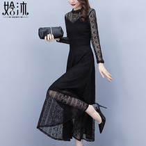 Spring paragraph Nets Touch Temperament Lace Underdress Dress Children Dress Spring Autumn Clothes 2022 New Advanced Sensary Long Dress