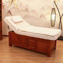 Beauty salon special solid wood beauty spa bed latex cotton mattress massage massage therapy bed with bed cabinet with warranty