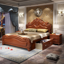 ou shi chuang luxury wood 1 8 meters master bedroom with double bed carved soft bed simple 1 5 meters princess bed chu wu chuang