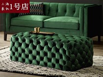 American clothing shop sofa cloth art footstool cloak ink green for shoes and stool in the dining room rectangular tea table stool