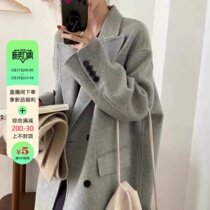 2022 Winter new temperament double - row claw with double - sided cashmere coat woman in the long suit loose hair coat