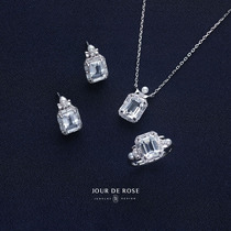 Perfume Bottle original design 925 sterling silver temperament collarbone necklace ring earrings earrings 2021 New Tide