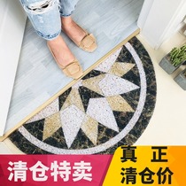 American entrance door mat marble floor access wire loop non-slip pvc semi-circular scrub mat home