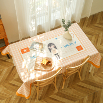 Home tablecloth cartoon cute free Nordic in rectangular tablecloth tea table tablecloth students desktop pad