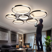 2021 New Nordic living room lights modern simple three rooms two Hall package combination led large ceiling lamps