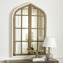 Nordic art background wall decorative mirror classical living room corridor wall hanging large mirror simulation fake window mirror